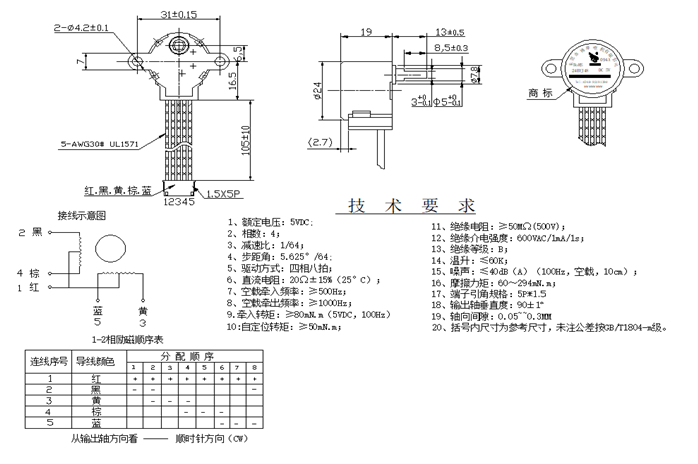 激光燈步進電機參數(shù)
